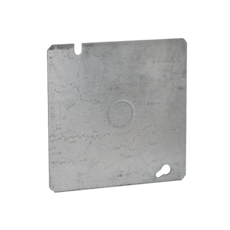 Tapa Cuadrada Plana de  Acero Galvanizado con Entrada de 1/2  para Caj