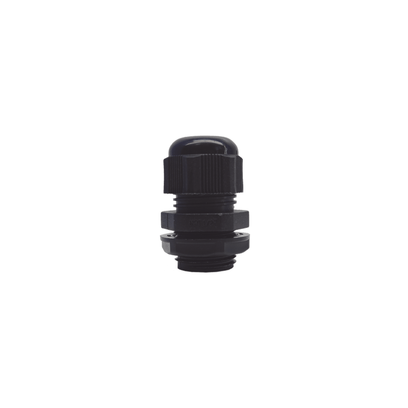 Conector Plástico Negro Tipo Glándula para Rosca NPT 1/2