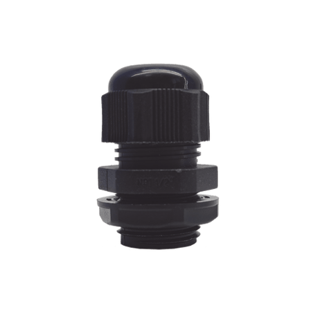 Conector Plástico Negro Tipo Glándula para Rosca NPT 1/2