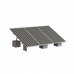 Montaje para 3 Panel Solar, Riel 8 de 4050mm para Módulos con Espesor