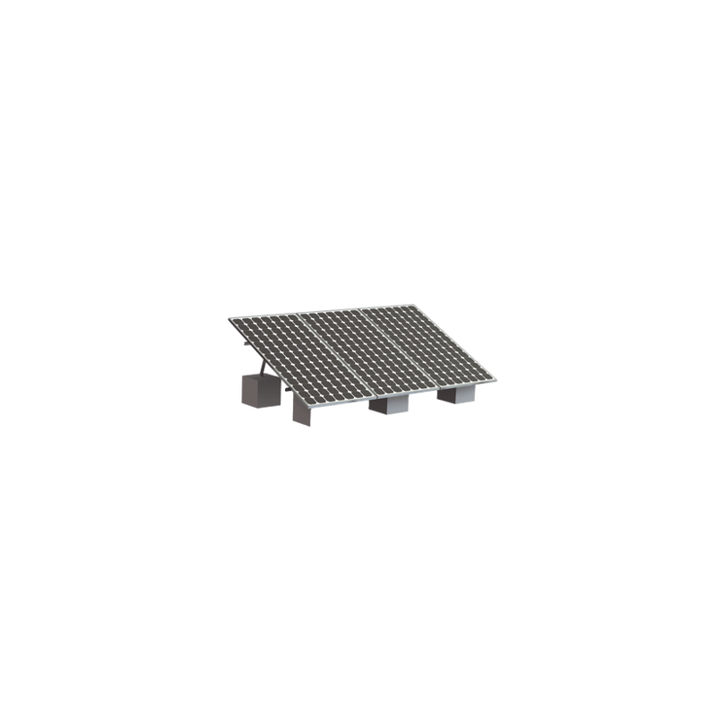 Montaje para 3 Panel Solar, Riel 8 de 4050mm para Módulos con Espesor