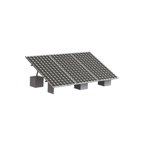 Montaje para 3 Panel Solar, Riel 8 de 4050mm para Módulos con Espesor