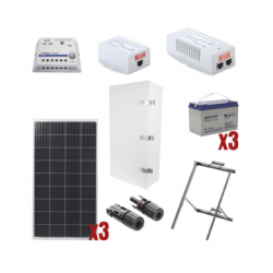 Kit Solar de 35 W con PoE 802.3af y PoE Pasivo 24 Vcc para una Cámara