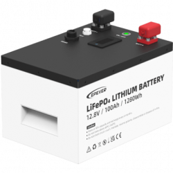 Batería de Litio LiFePO4 12.8Vcc, 100Ah, 1.28KwH, Pantalla LCD para Mo