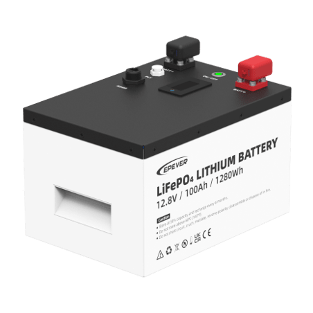 Batería de Litio LiFePO4 12.8Vcc, 100Ah, 1.28KwH, Pantalla LCD para Mo