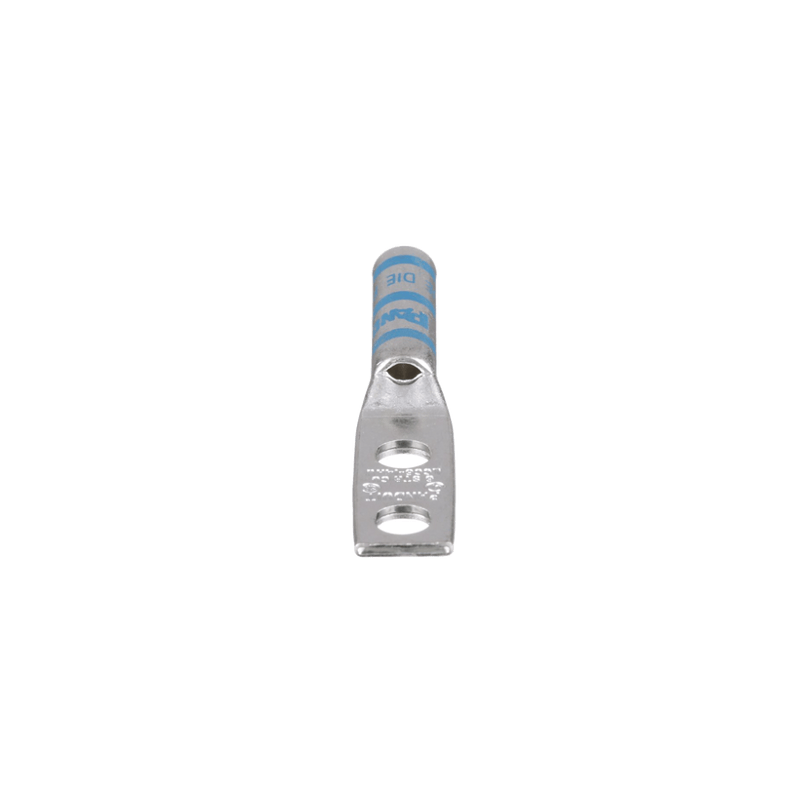 Terminal Doble Ojillo para Cable 6 AWG, Orificio 1/4, Distancia de 16m