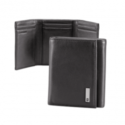 Cartera Athens Negra de Piel con Compartimento de Micromalla para ID.
