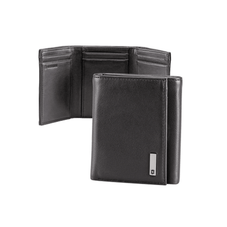 Cartera Athens Negra de Piel con Compartimento de Micromalla para ID.