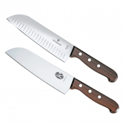Set de 2 Cuchillos Santoku Wood de Mango de Madera Palissandro Victori