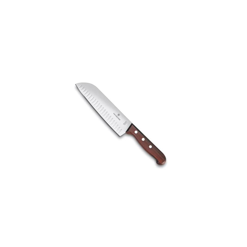 Cuchillo Santoku Wood de 17 cm, Filo con Alvéolos Estilo Japonés.