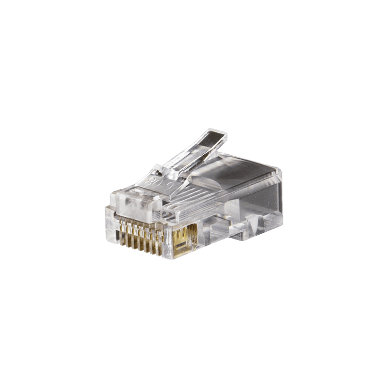 Conectores modulares de datos RJ45/CAT5e, paquete de 100 unidades.