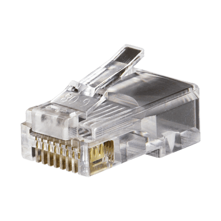 Conectores modulares de datos RJ45/CAT5e, paquete de 100 unidades.