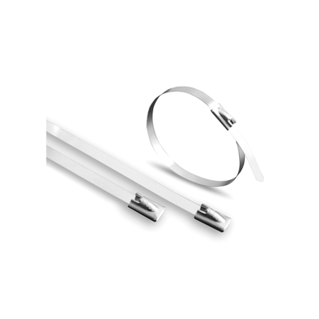 Cincho de Acero Inoxidable, 4.6 x 360 mm  (100pzs) (4100-02000)
