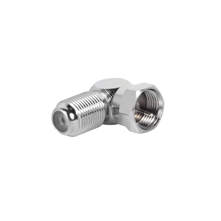 Adaptador en Ángulo Recto para 75 Ohm, de F Macho a F Hembra, Níquel/