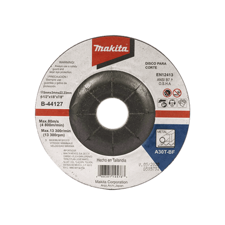 Disco de corte para metal de 4 1/2