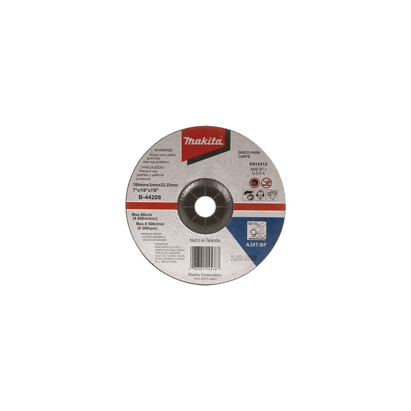 Disco de corte para metal de 7