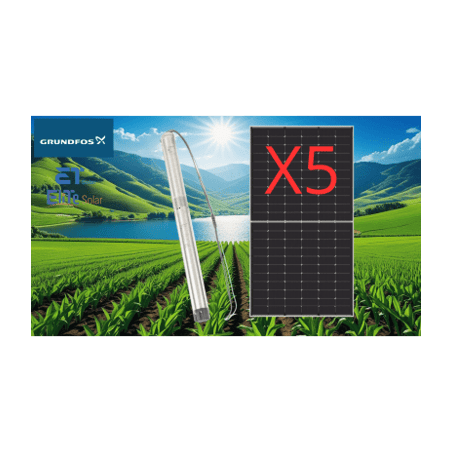 Kit De Bombeo Solar/ Bomba 2.5 Kw / 5 Módulos Solares 610w