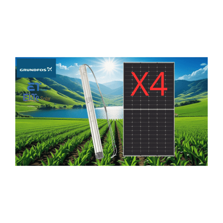 Kit De Bombeo Solar/ Bomba 1.4Kw / 4 Módulos Solares 610w