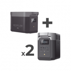 Kit de Estación de Energía Portátil 2048Wh  2 Baterías Externas 2048Wh