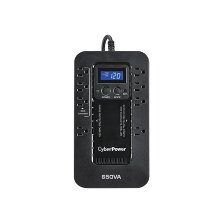 UPS de 650 VA/390 W, Topología Standby con Modo Ahorrador ECO, Entrada