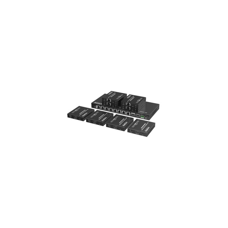 Kit Divisor y Extensor HDMI / Divide 1 Fuente HDMI a 8 Pantallas / Ext