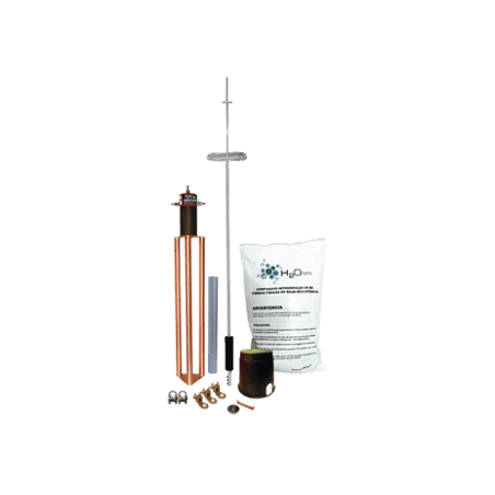 Kit de Pararrayo para Torre o Poste tipo Dipolo Corona con Electrodo y