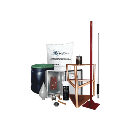 Kit Pararrayo con Accesorios para Protección de Diámetro de 200m.