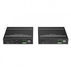 Kit extensor por fibra óptica  Hasta 40 kilómetros  4K60Hz  con IR  RS