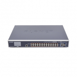 Switch Administrable L3, 24 puertos Gigabit PoE 802.3bt, 2 puertos 10G