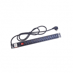 Protector de 120 Vca con 8 contactos de alimentación en color negro pa