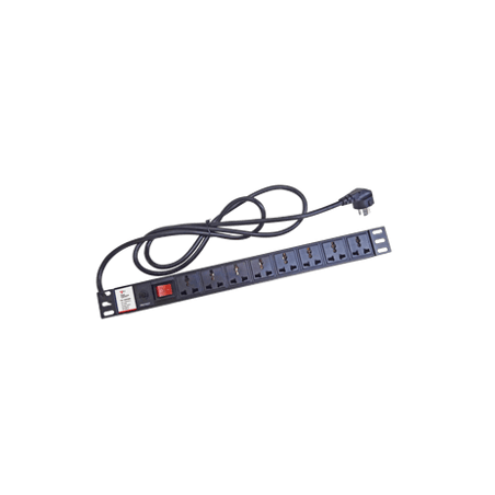 Protector de 120 Vca con 8 contactos de alimentación en color negro pa