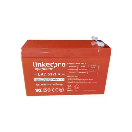 Batería 12 V / 7.5 Ah / UL / Tecnología AGM / Vida útil promedio de 5
