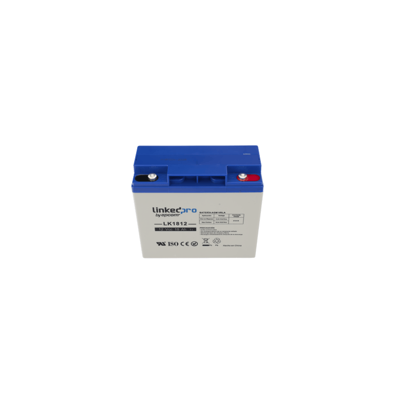 Batería 12 V / 18 Ah / UL / Tecnología AGM / Vida útil promedio de 5 a