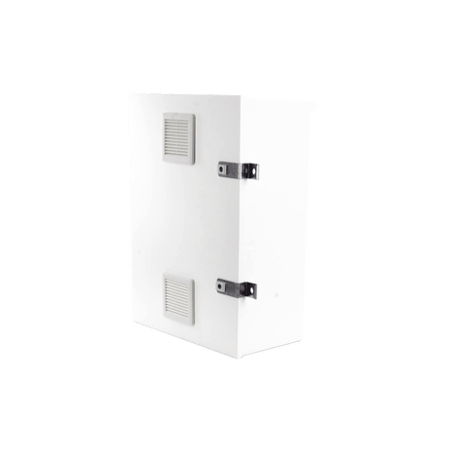 Gabinete para instalación de 2 Baterías PL110D12, Fabricado en Lámina