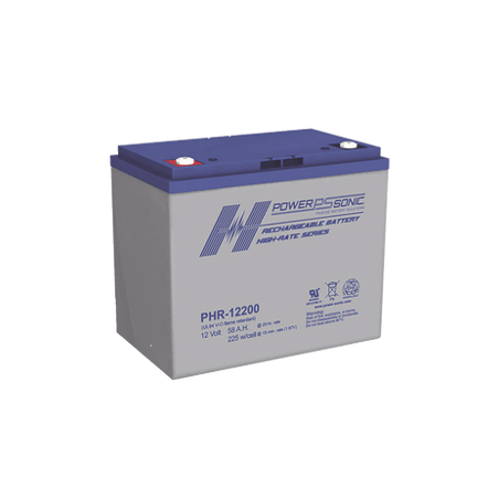 Batería 12V, 58AH, Para Respaldo, Serie PHR, Tecnologías AGM/VRLA, 5 A