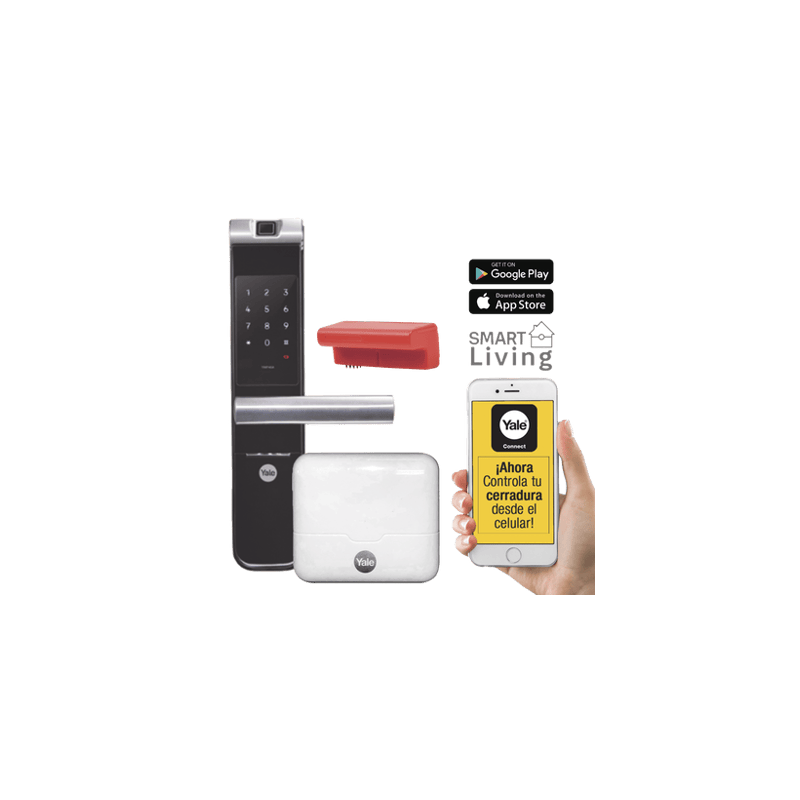 Kit Cerradura con manija YMF40A y HUB, Apertura por,  CÃ³digo, BiometrÃ­