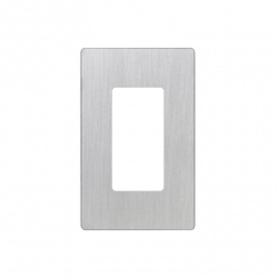 Placa de pared 1 espacio, diseÃ±o tipo metÃ¡lico, para atenuador (dimmer