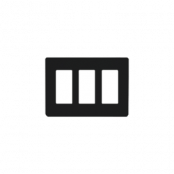 Placa de pared 3 espacio, para atenuador (dimmer), switch Ã³ control re