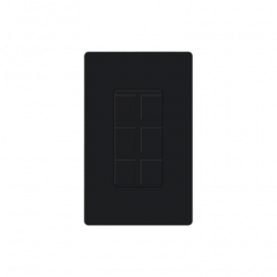 Placa de 6 puertos color negro
