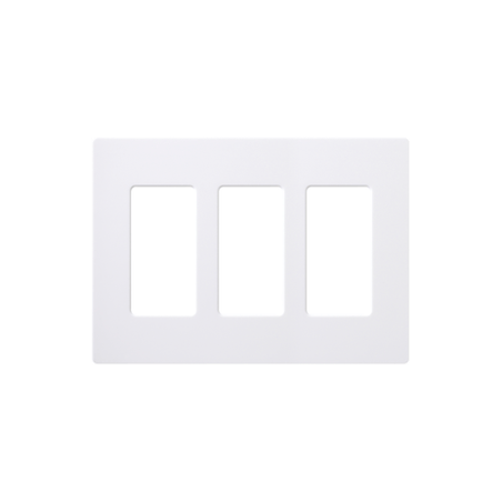 Placa de pared 3 espacios, color blanco, para atenuador (dimmer), swit