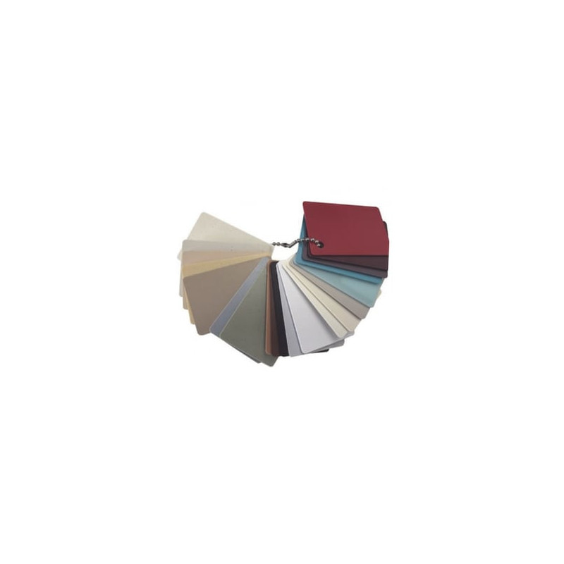 Muestrario, de colores con acabados Satin para los atenuadores, teclad
