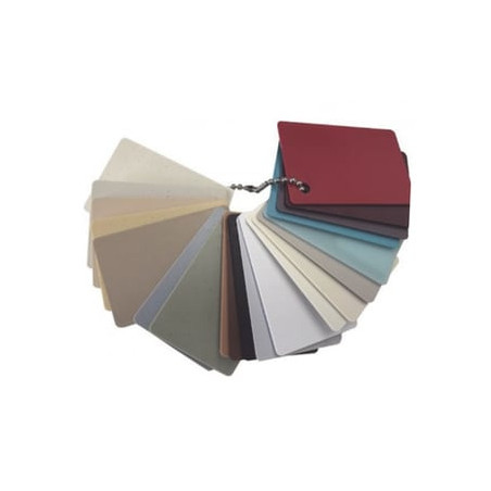 Muestrario, de colores con acabados Satin para los atenuadores, teclad