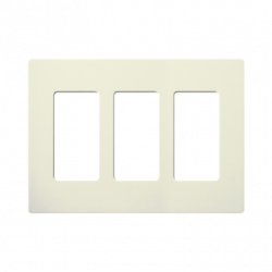 Placa de pared 3 espacios, color blanco, para atenuador (dimmer), swit