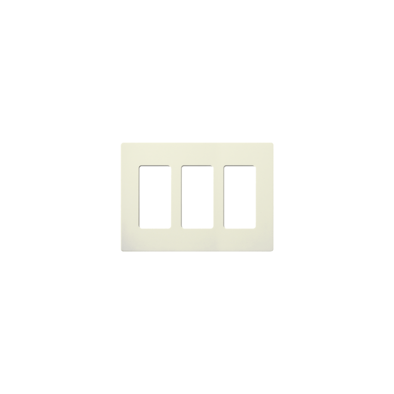 Placa de pared 3 espacios, color blanco, para atenuador (dimmer), swit