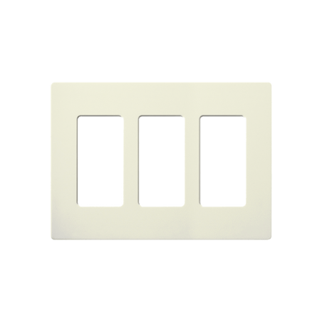 Placa de pared 3 espacios, color blanco, para atenuador (dimmer), swit