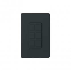 Placa de 6 puertos, color negro night.