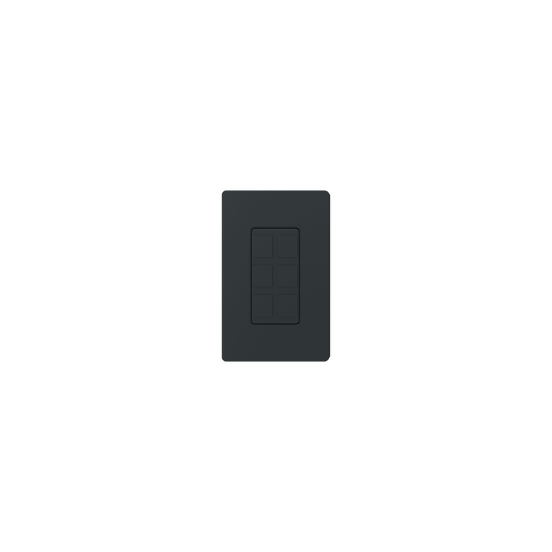 Placa de 6 puertos, color negro night.