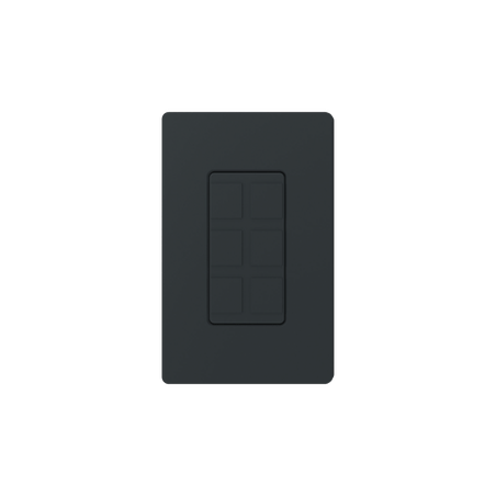 Placa de 6 puertos, color negro night.
