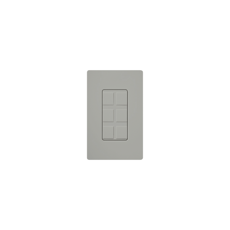 Placa de 6 puertos color gris