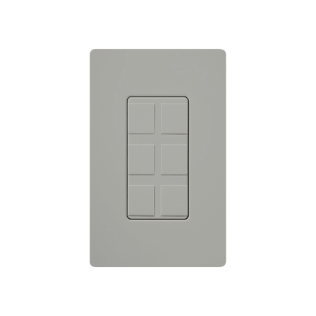 Placa de 6 puertos color gris